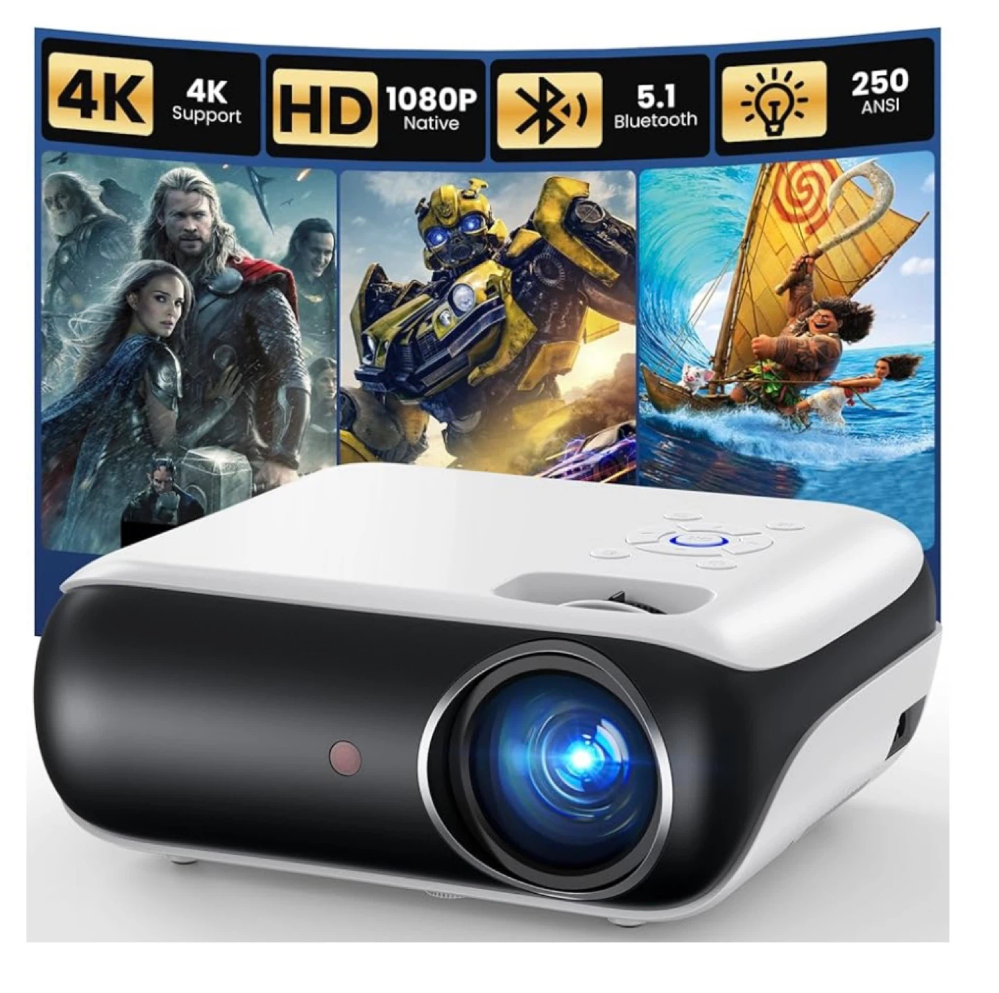 HAPPRUN LED Projector - Home Theater/Video Entertainment