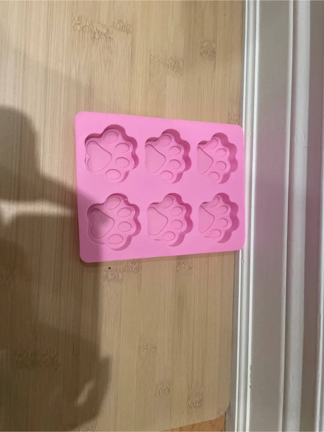 Pink Paw Print Silicone Mold for frozen pet treats!