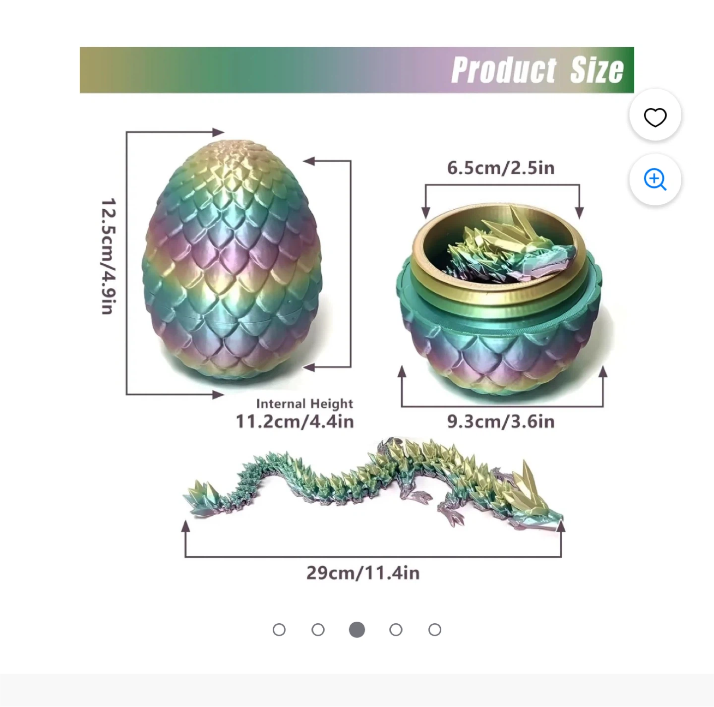3D printed  Colourfu Mystery Egg Dragon Decor - photo 3