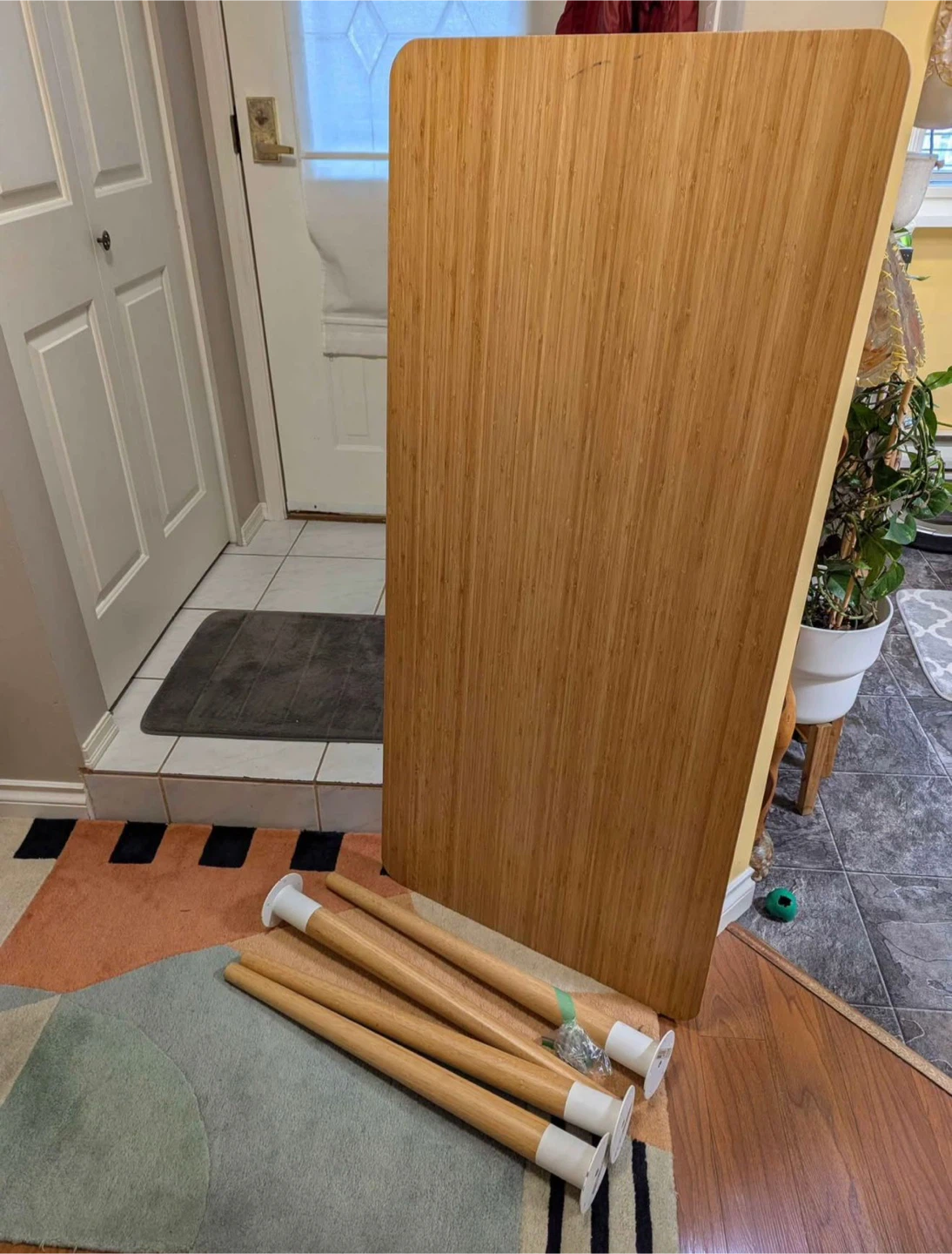 Wooden ikea table with chairs - photo 5