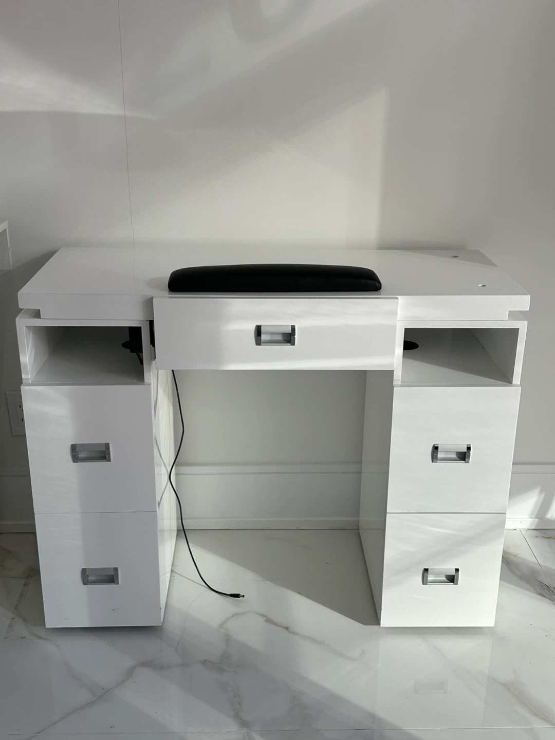 White Manicure Nail Table Station Desk