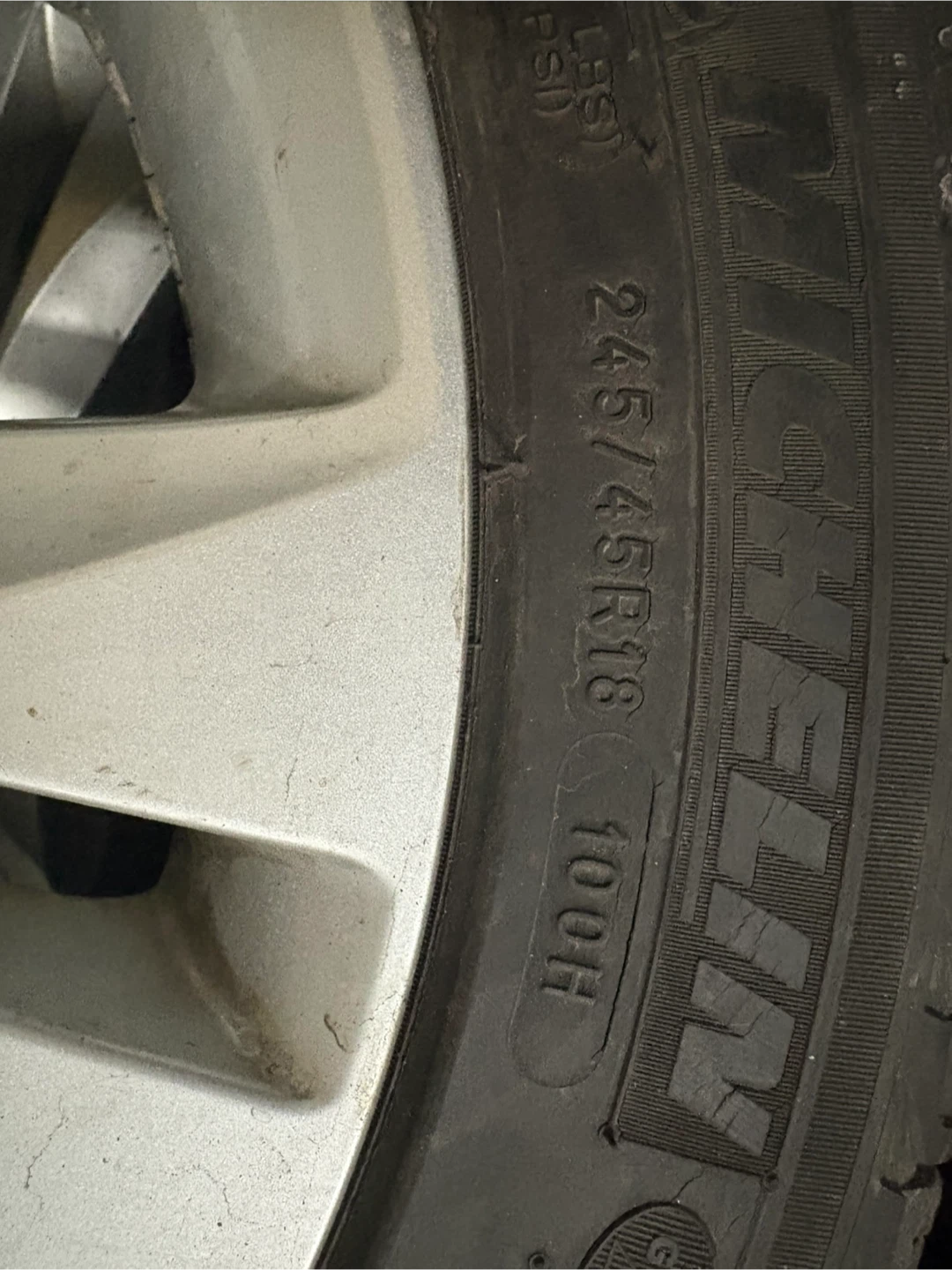 Michelin 245/45R18 Tires on Hyundai Rim - photo 2