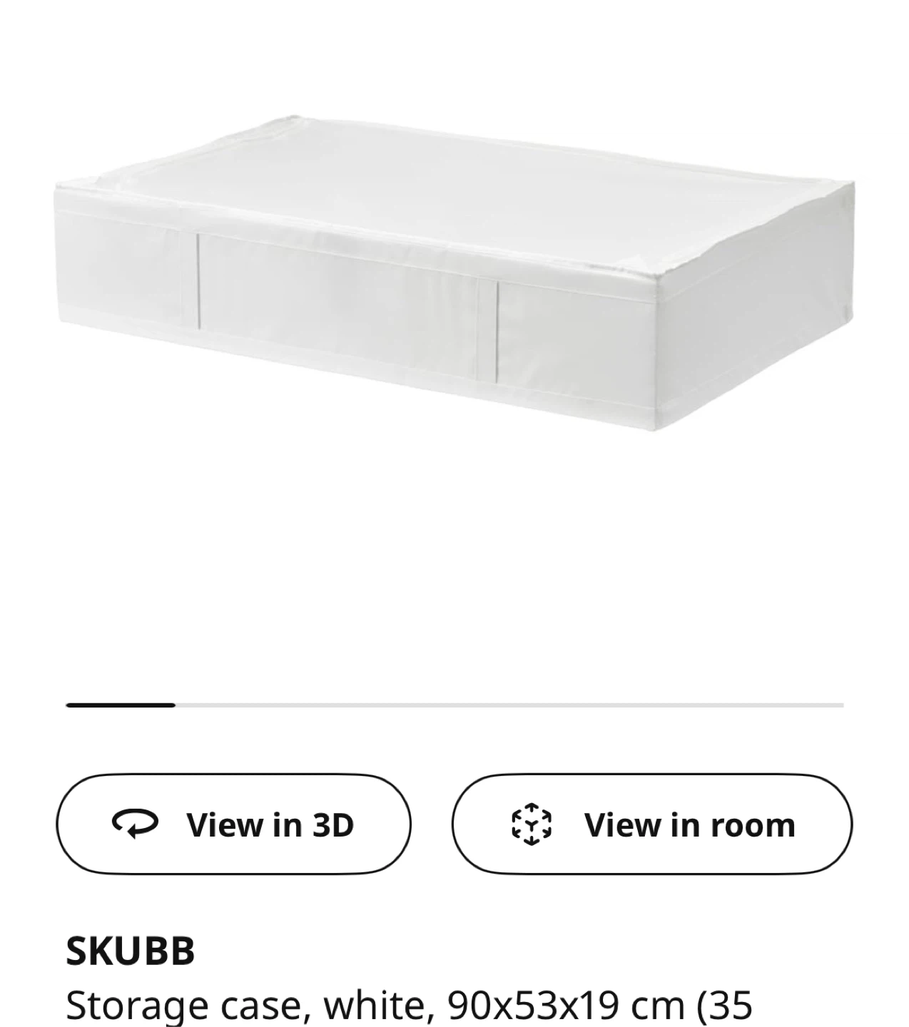 2 IKEA Skubb Storage Case - White