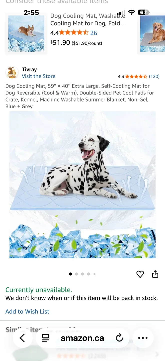 Tivray Dog Cooling Mat - 59" x 40"