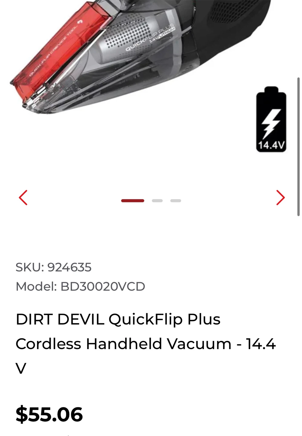 Dirt Devil QuickFlip Plus Cordless Handheld Vacuum - photo 2