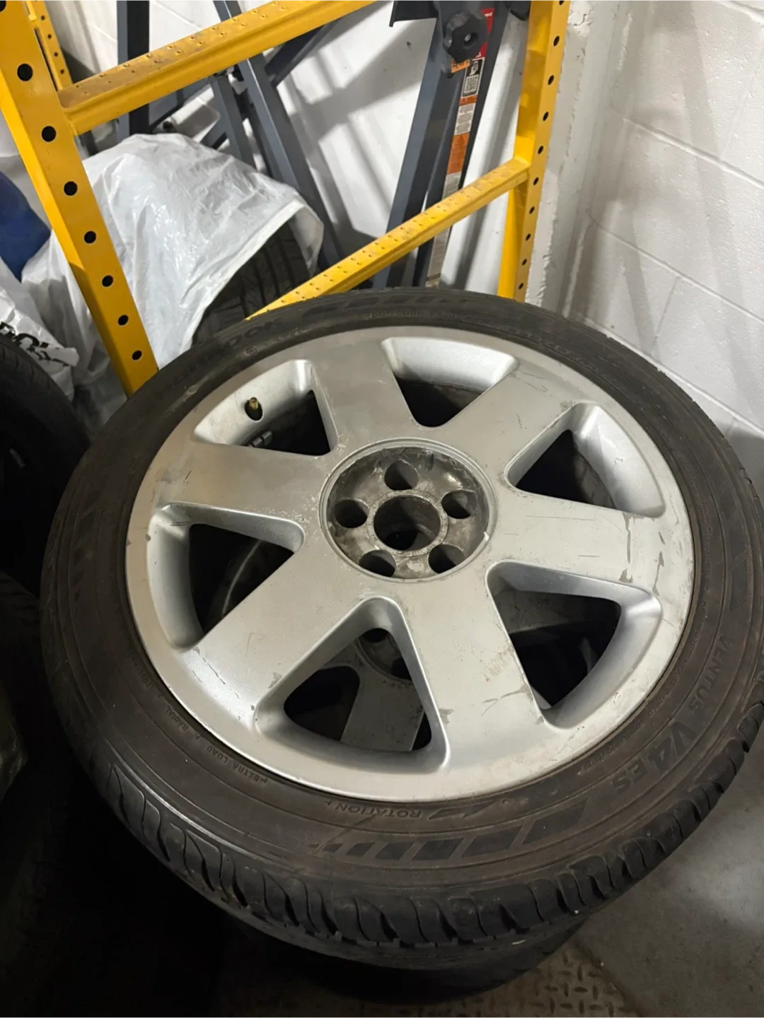Used 225/45ZR17 Tire on Silver Rim