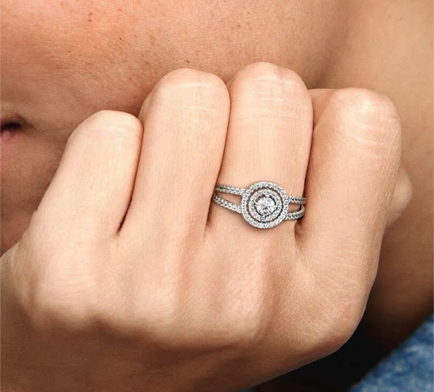 Pandora Sterling Silver Halo Ring (brand new in box )