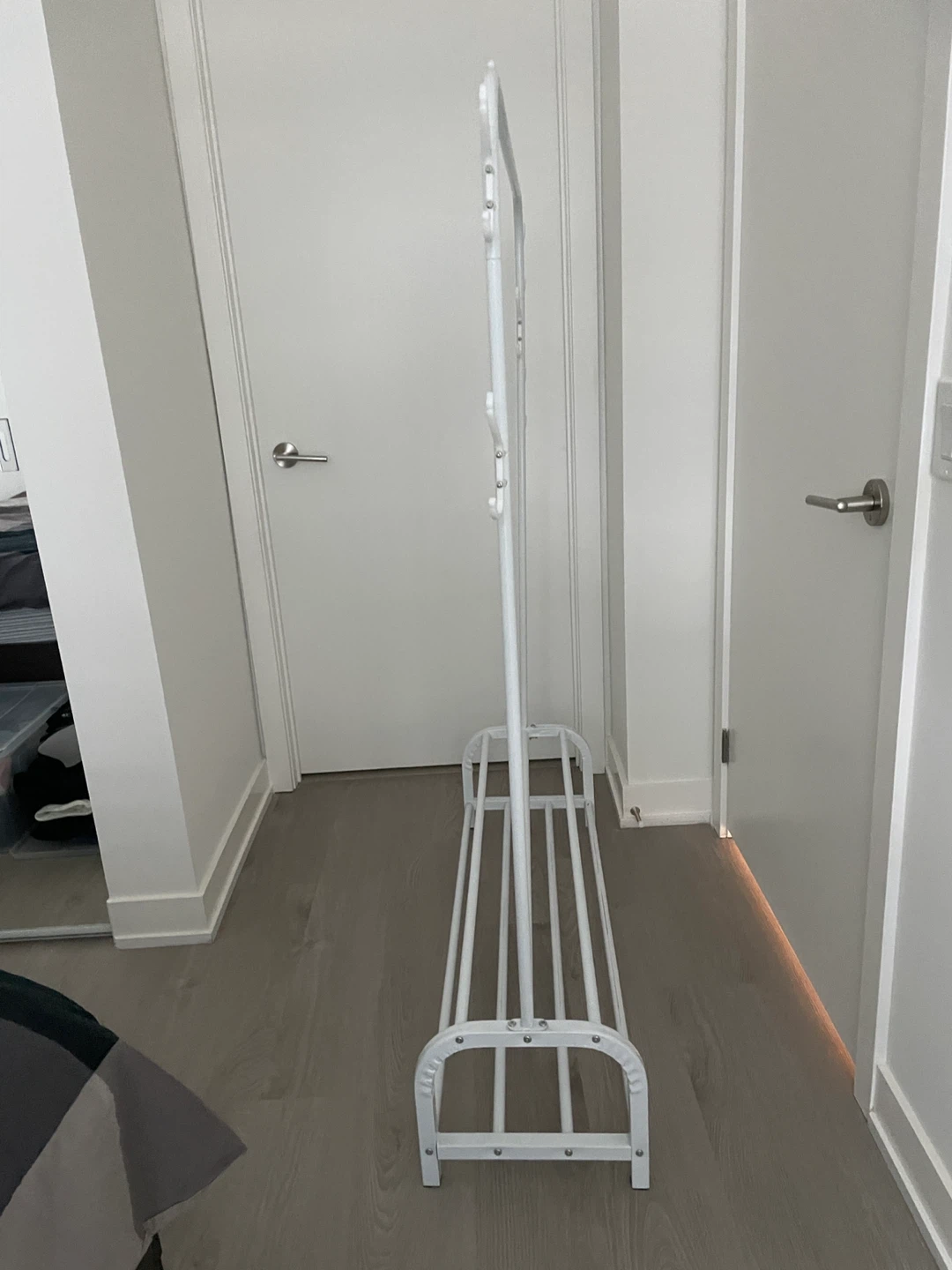 White Clothes Rack with Storage - photo 2