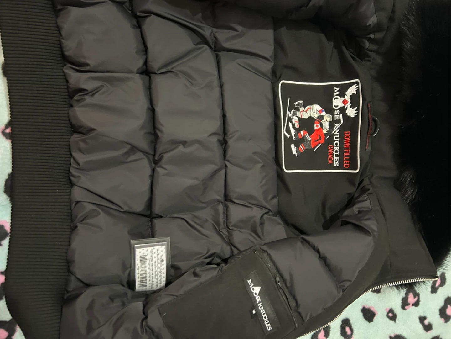 Moose Knuckles Black Bomber Jacket
