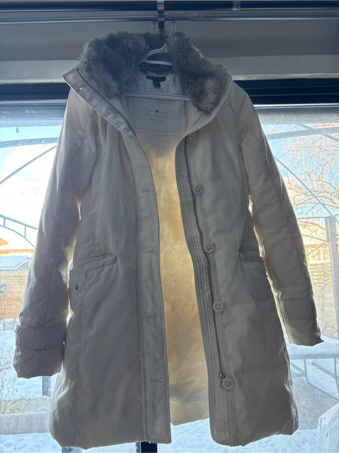 Tommy Hilfiger Cream Winter Coat