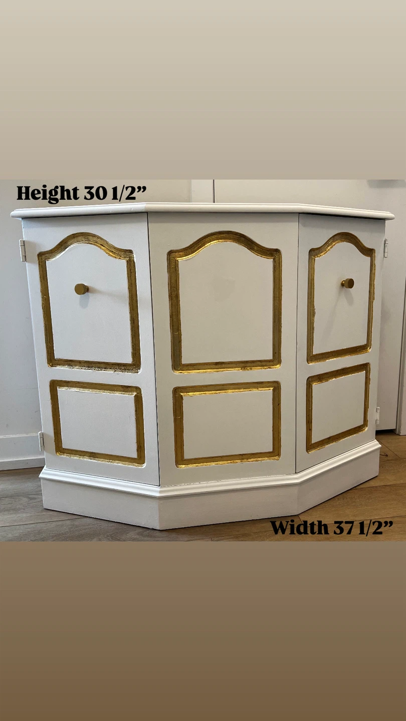 White & Gold Accent Cabinet/Hutch - photo 2