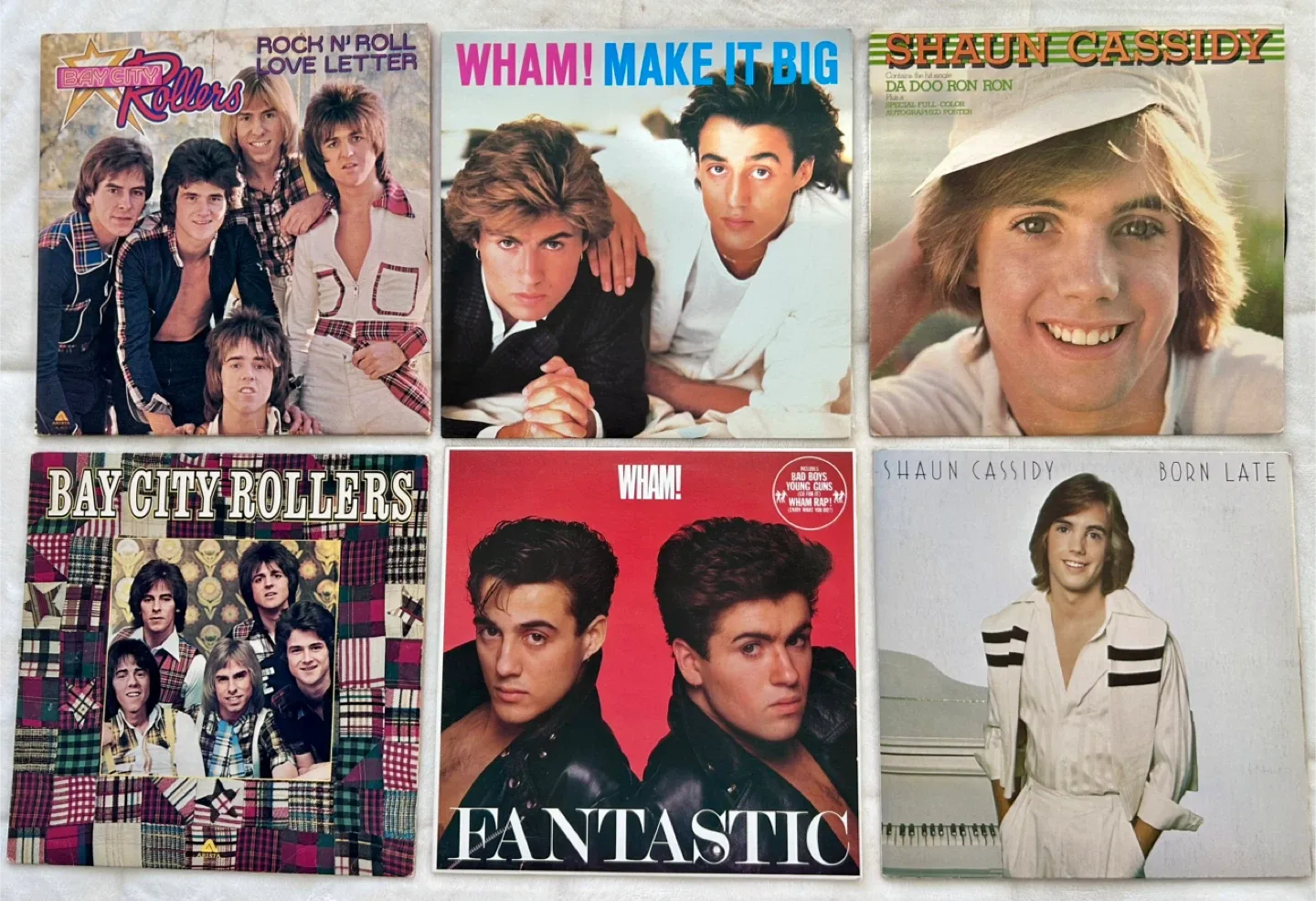 6 Vinyl Albums - Wham, Shaun Cassidy, Bay City Rollers