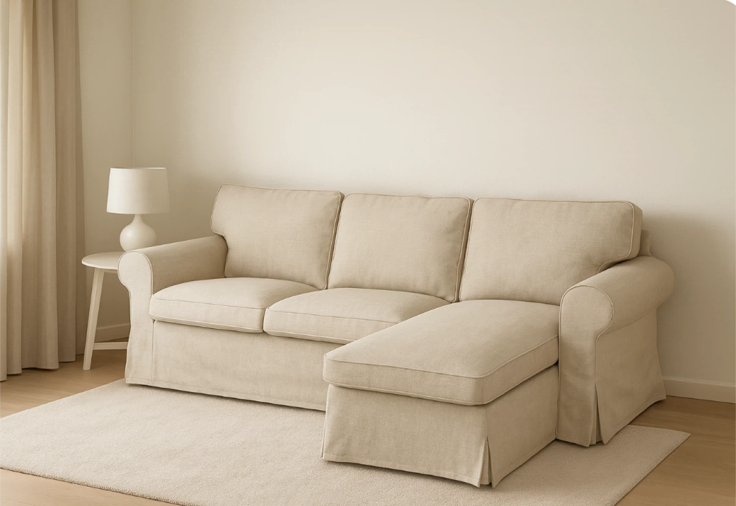 IKEA Uppland Loveseat with Chaise - Kilanda Light Beige - photo 2