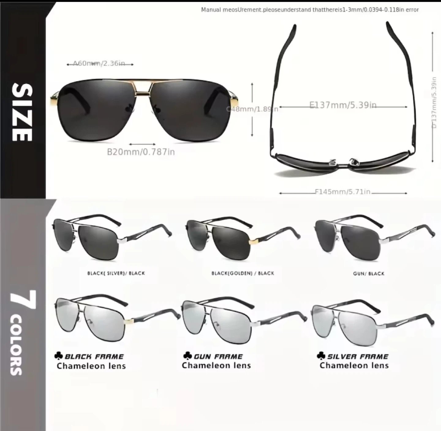 Polarized Aviator Sunglasses - Black - photo 4