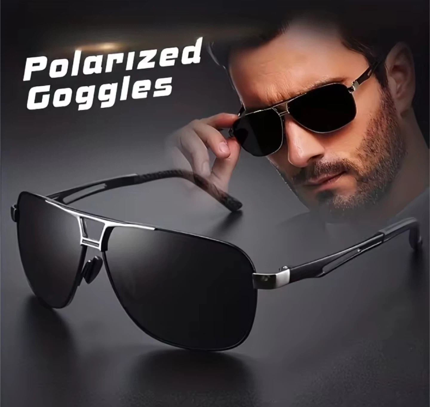 Polarized Aviator Sunglasses - Black