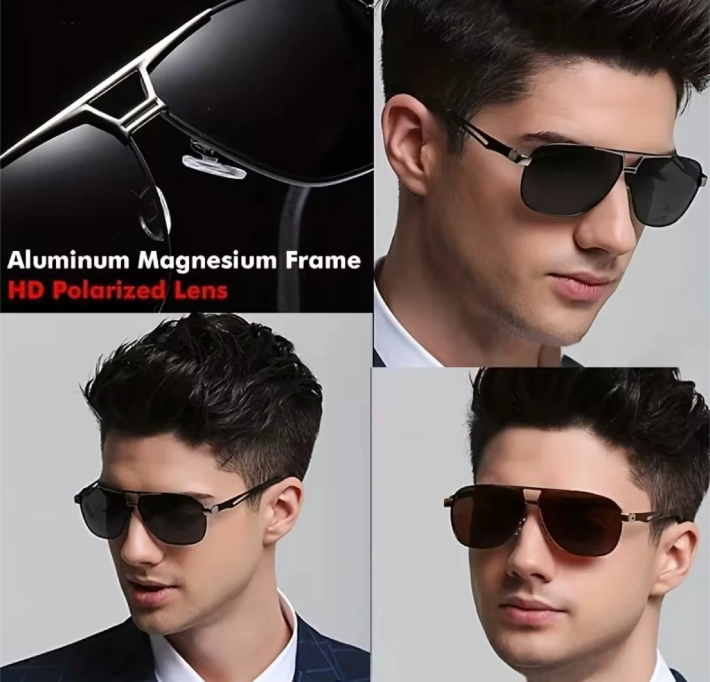 Polarized Aviator Sunglasses - Black - photo 2