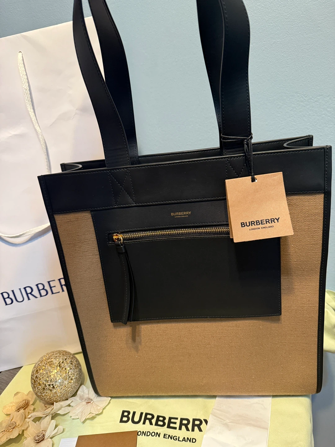 Burberry Canvas and Leather Tote Bag - photo 2