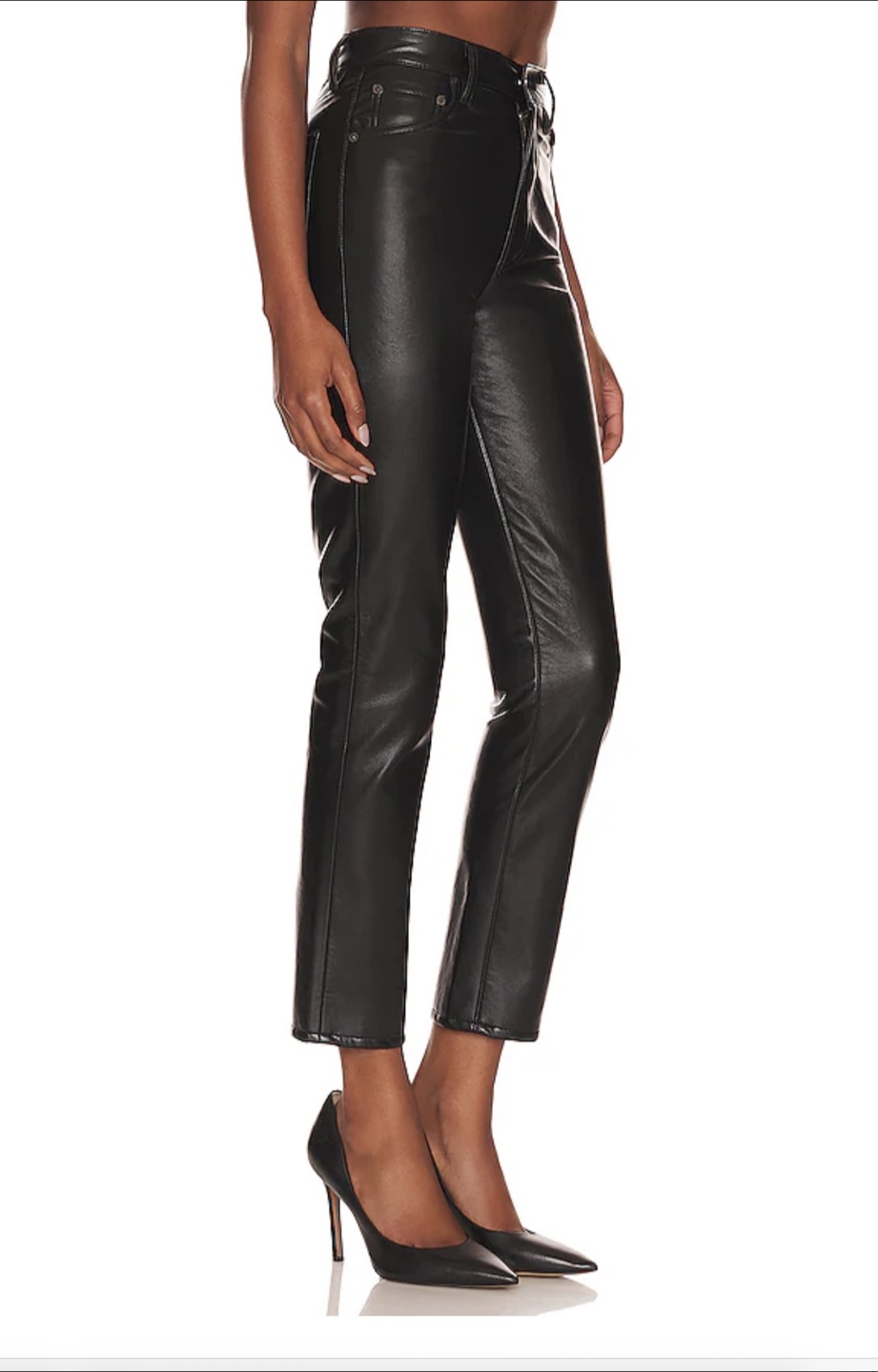 AGOLDE Recycled Leather Riley Long Black Size 26 Retail $348 - photo 3