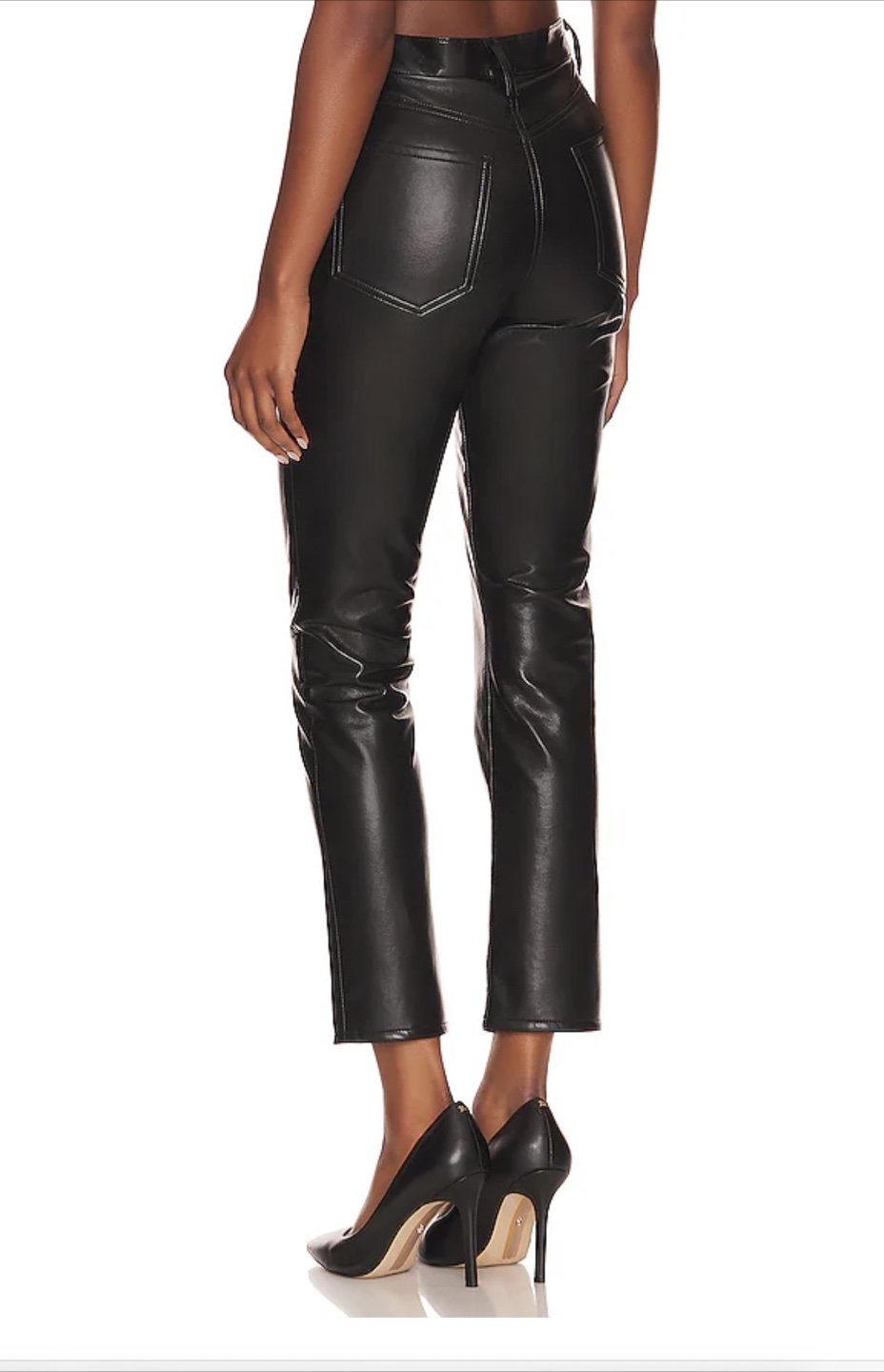 AGOLDE Recycled Leather Riley Long Black Size 26 Retail $348 - photo 4