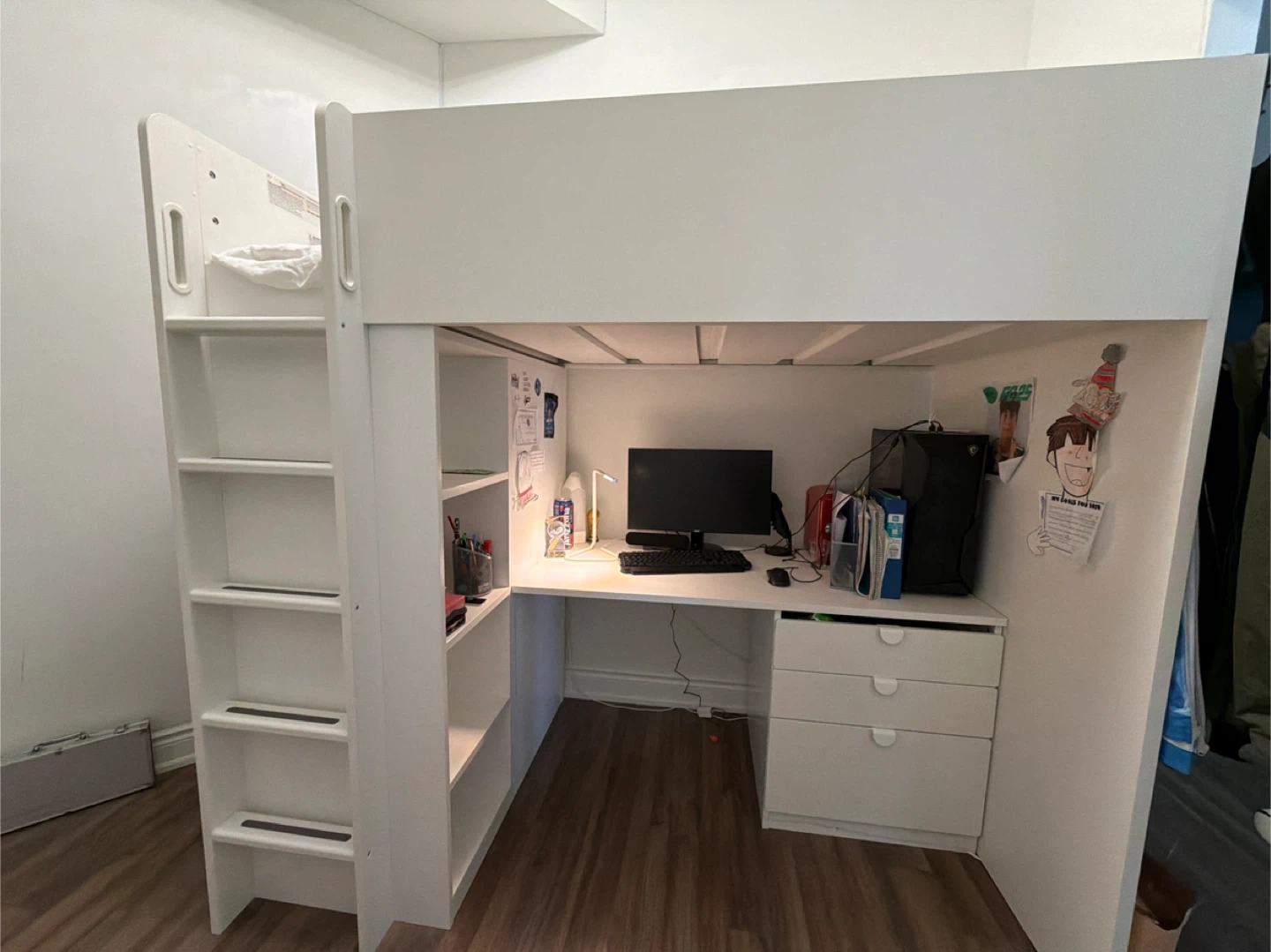 IKEA Småstad Loft Bed Combo - White