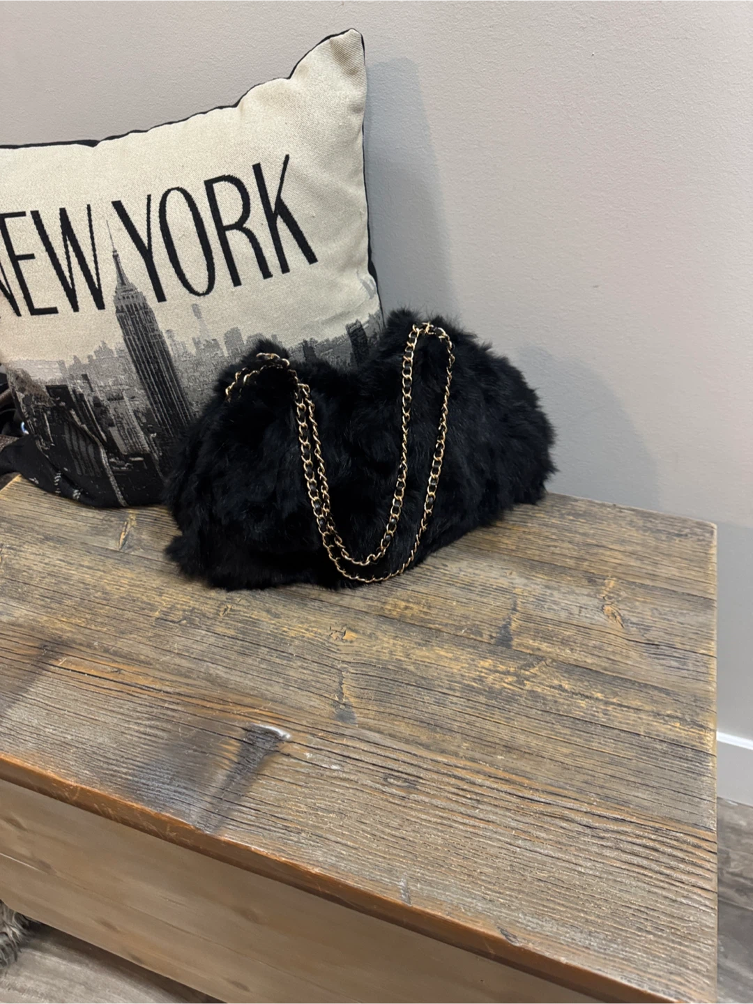 Fur evening bag