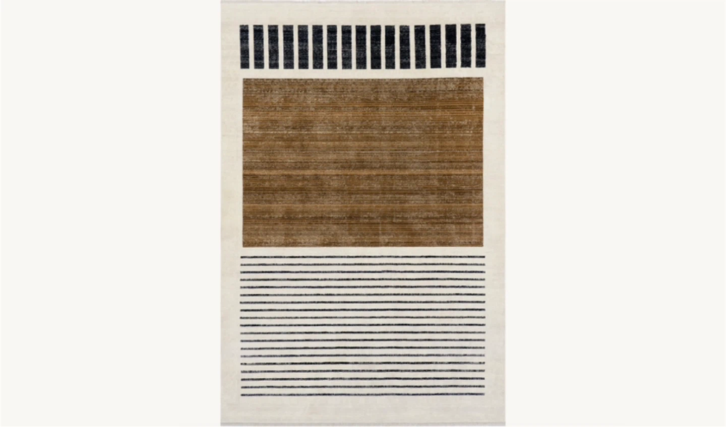 Area Rug - Beige with Black Stripes - photo 2
