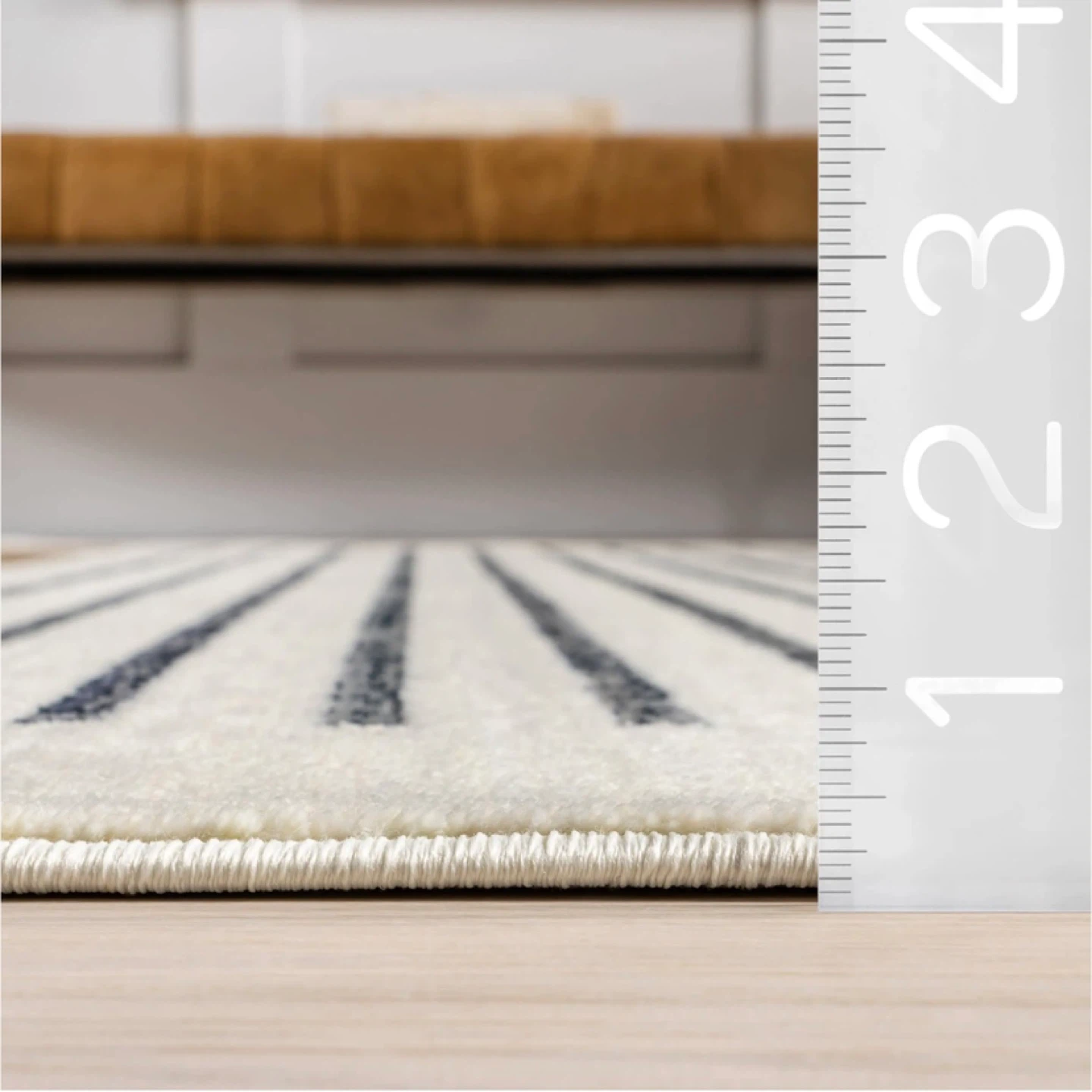 Area Rug - Beige with Black Stripes - photo 3