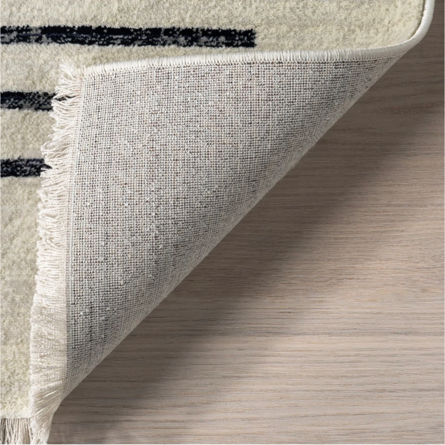 Area Rug - Beige with Black Stripes - photo 5