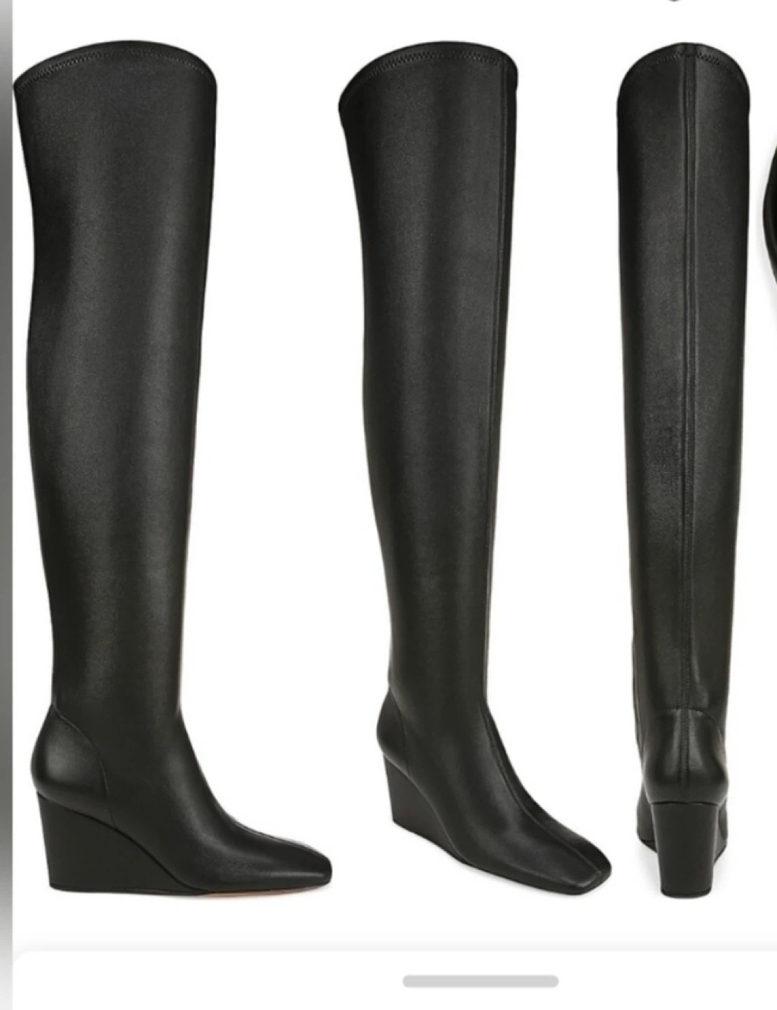 Vince Arlet Leather Over-the-Knee Wedge Boots
