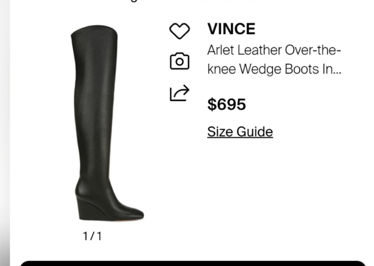 Vince Arlet Leather Over-the-Knee Wedge Boots - photo 3