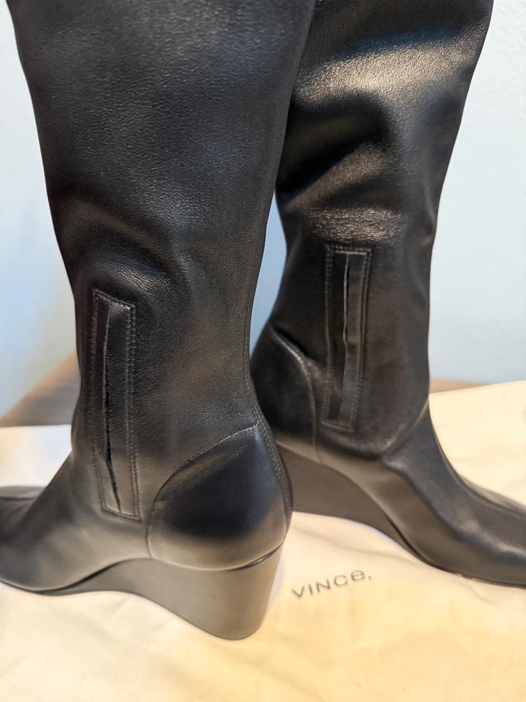 Vince Arlet Leather Over-the-Knee Wedge Boots - photo 4