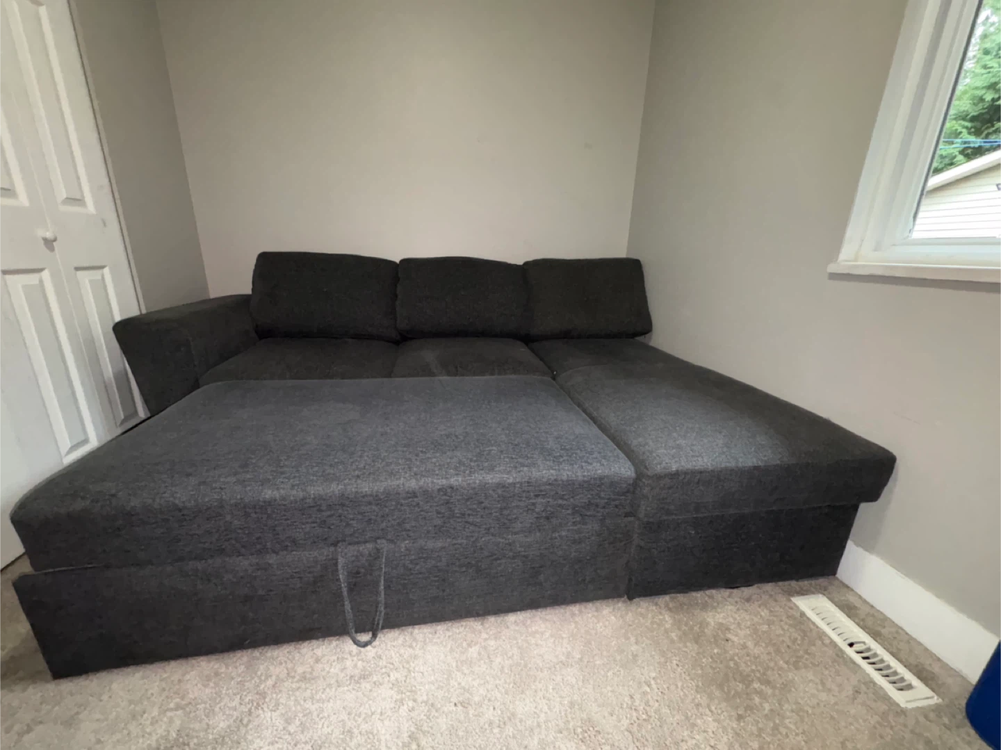 Dark Grey Sectional Sofa with Storage - photo 2