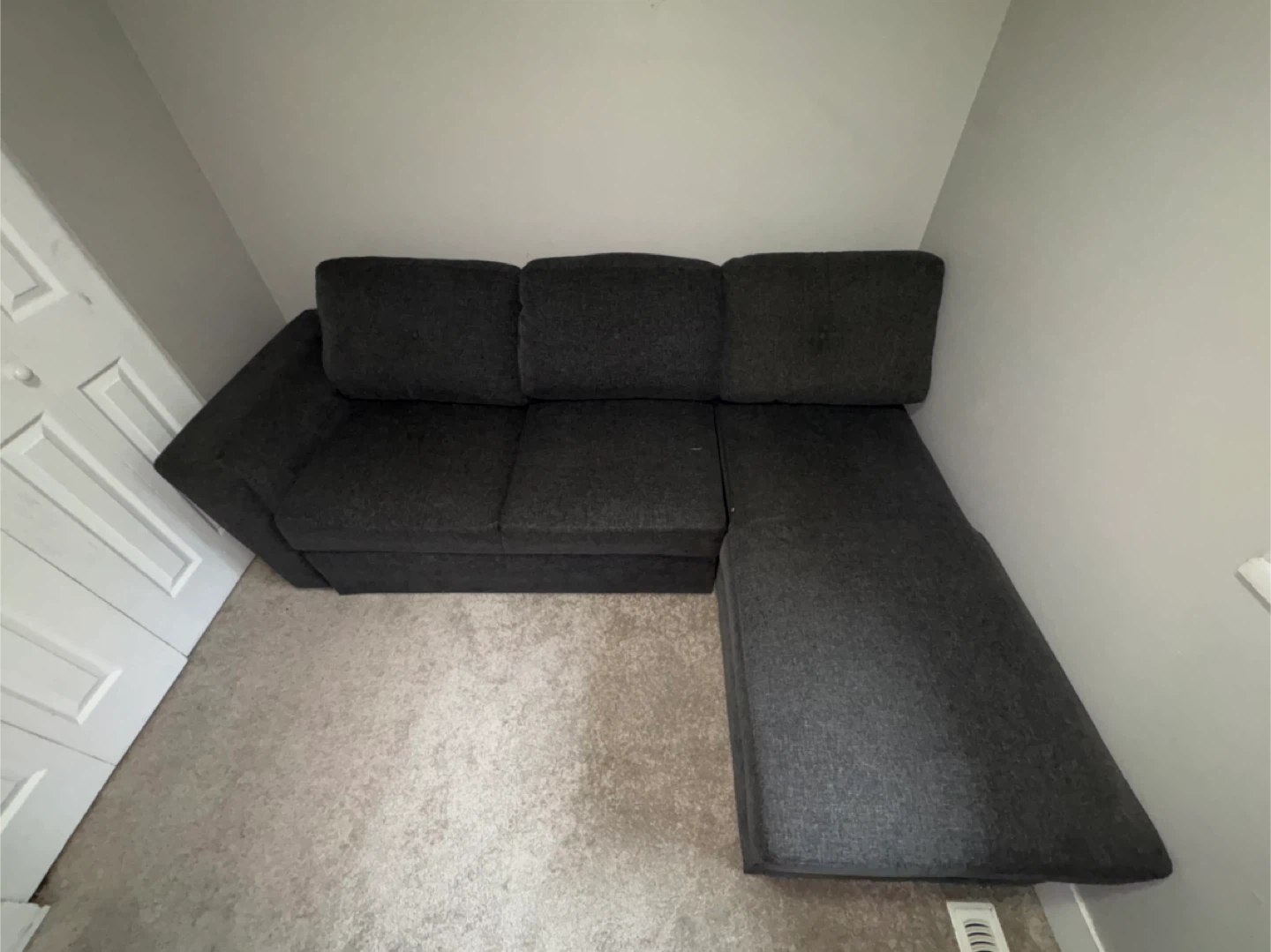 Dark Grey Sectional Sofa with Storage - photo 3