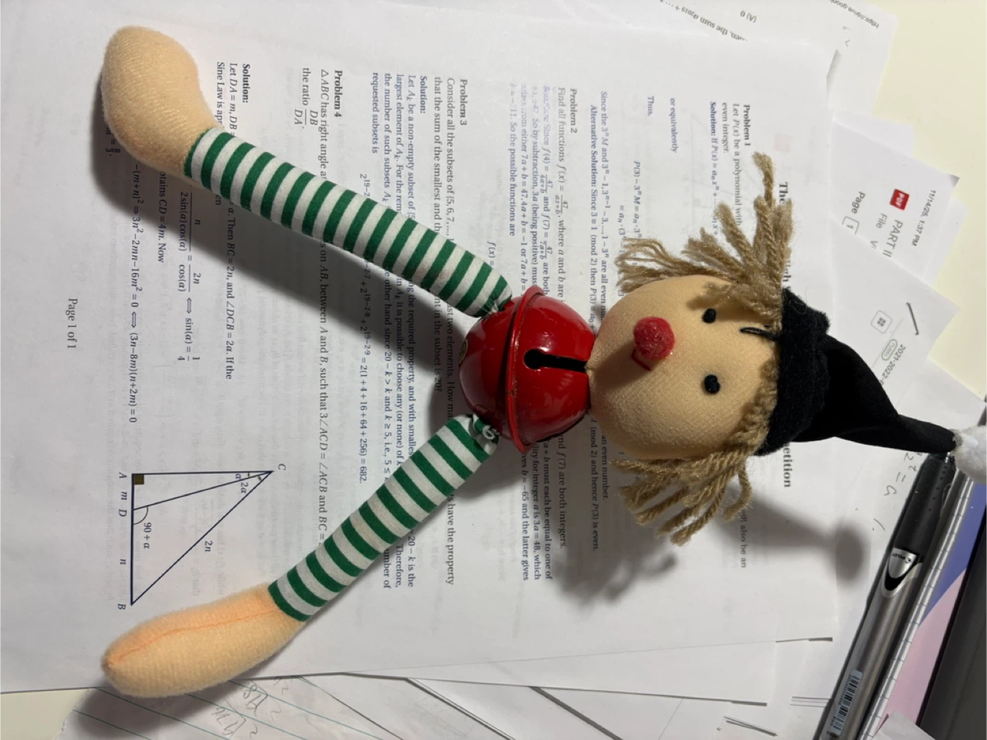 Stuffed Elf Doll with Red Bell - photo 2