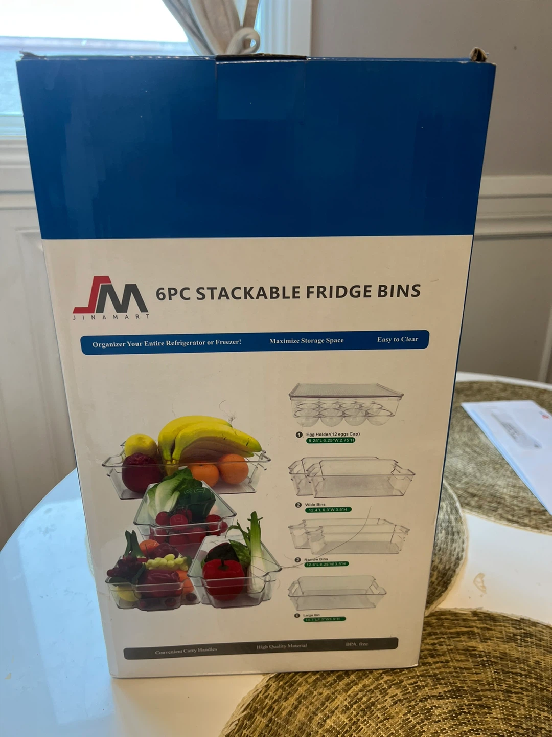 New 6PC Stackable Fridge Bins