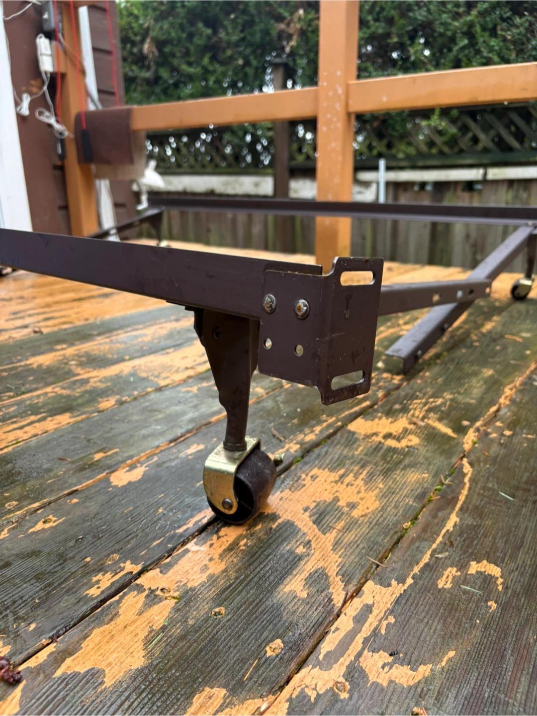 Metal Bed Frame with Wheels