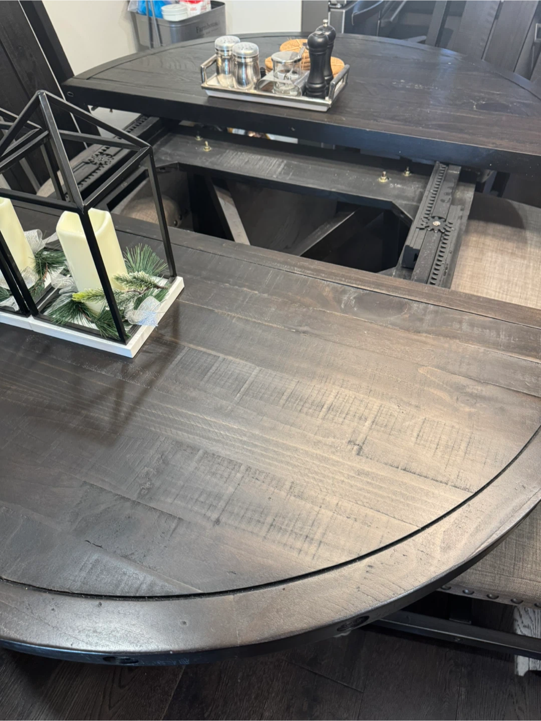 Urban Barn Round Wooden Dining Table with 6 Chairs - photo 4