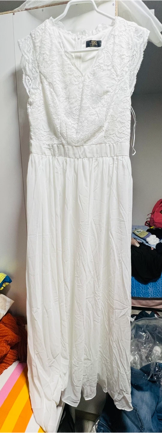 Dress Star White Lace Dress, Size L - photo 3
