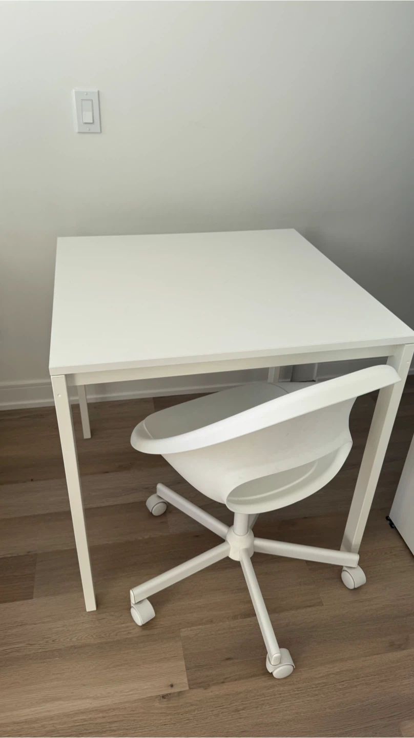 IKEA White Table & Chair Set