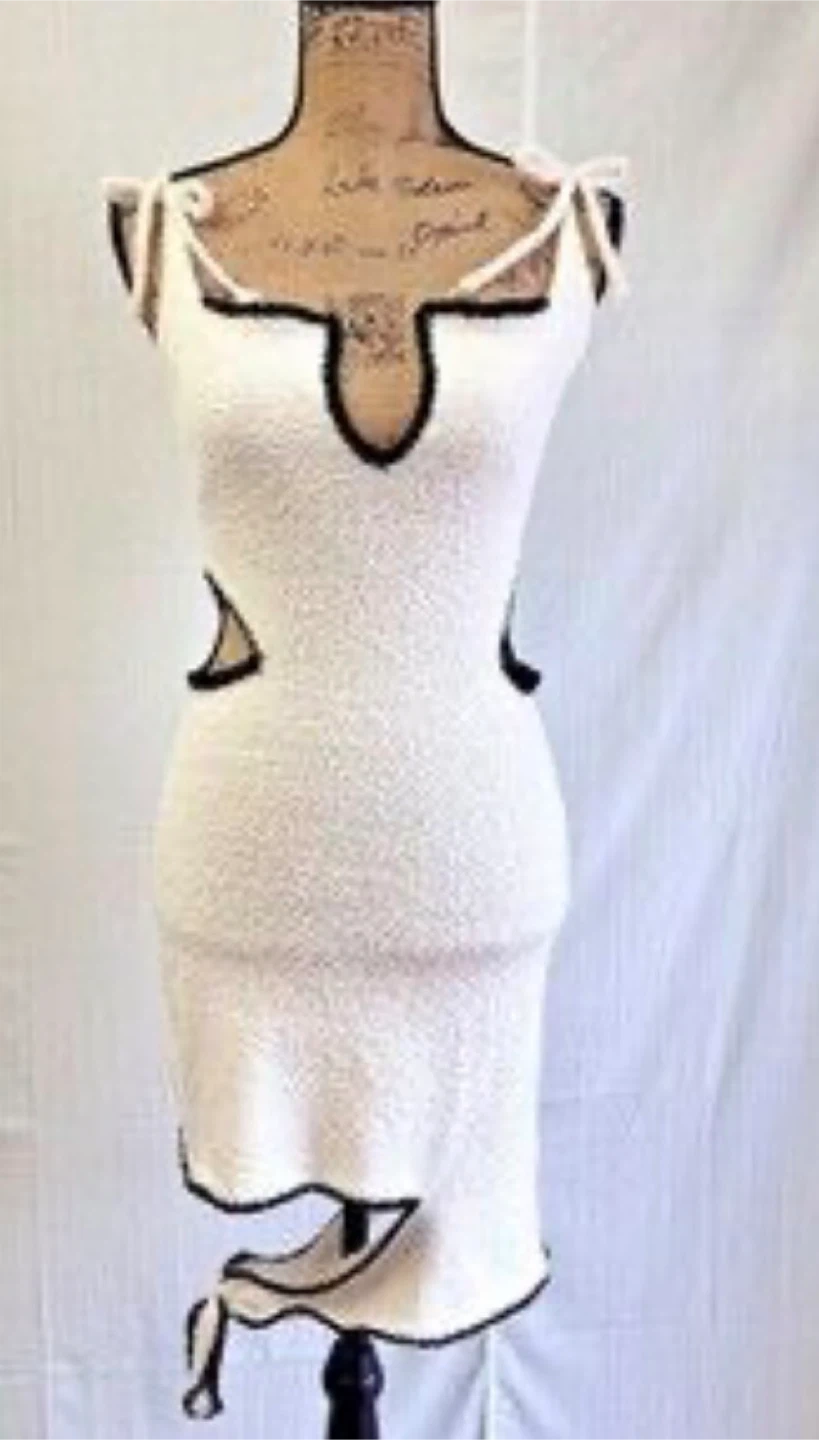 Juicici Cream & Black Mini Dress - Size Small
