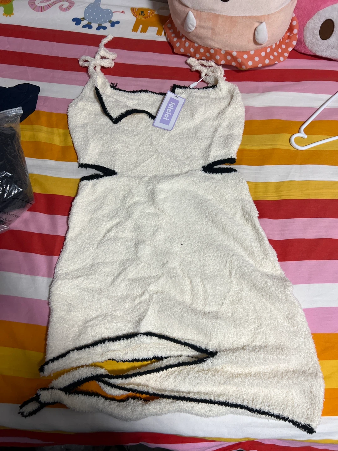 Juicici Cream & Black Mini Dress - Size Small - photo 2
