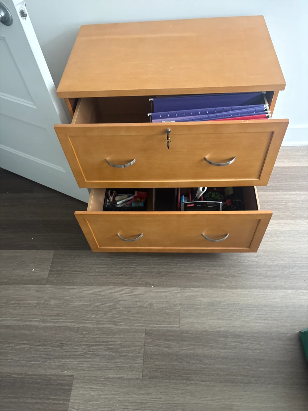 Wooden Filing Cabinet with Drawers