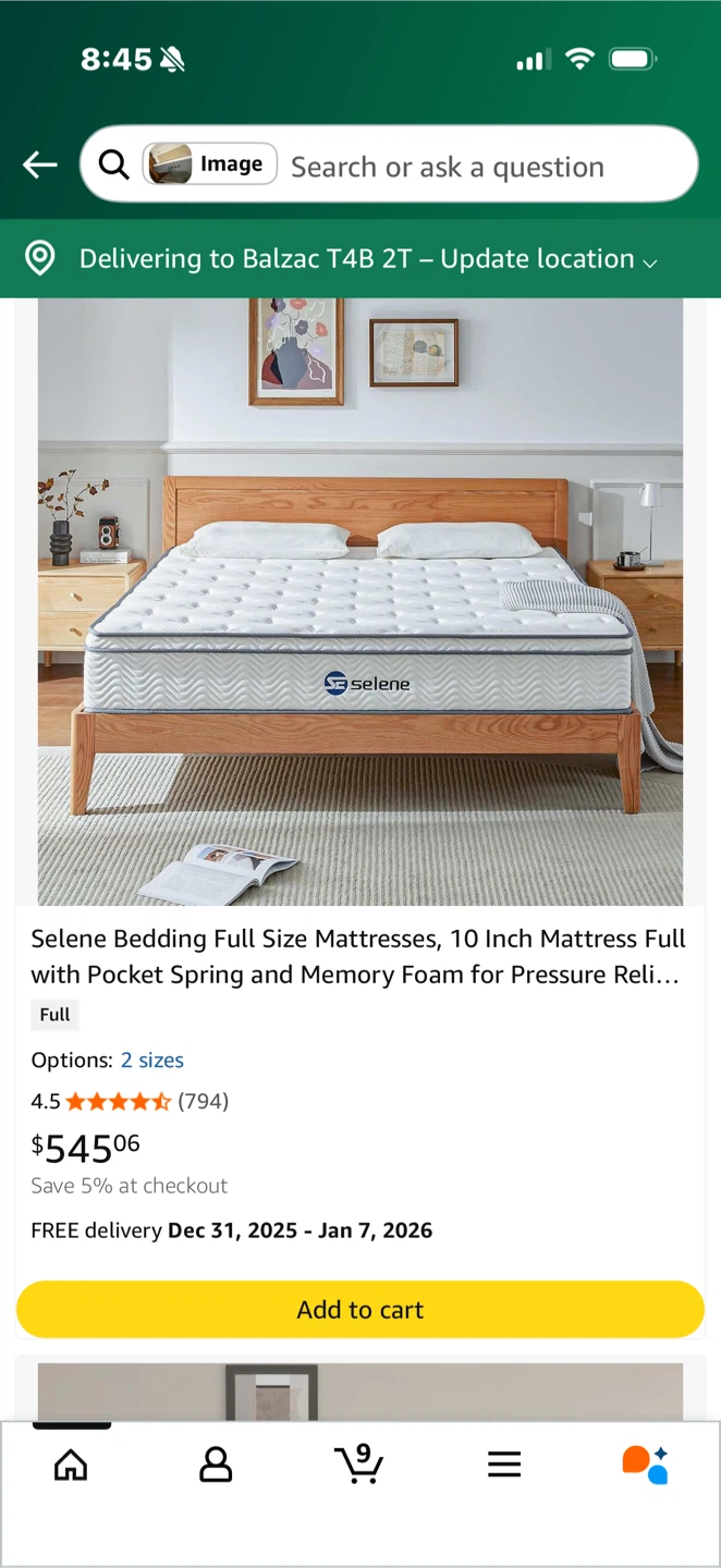 Selene Bedding Full Size Mattress