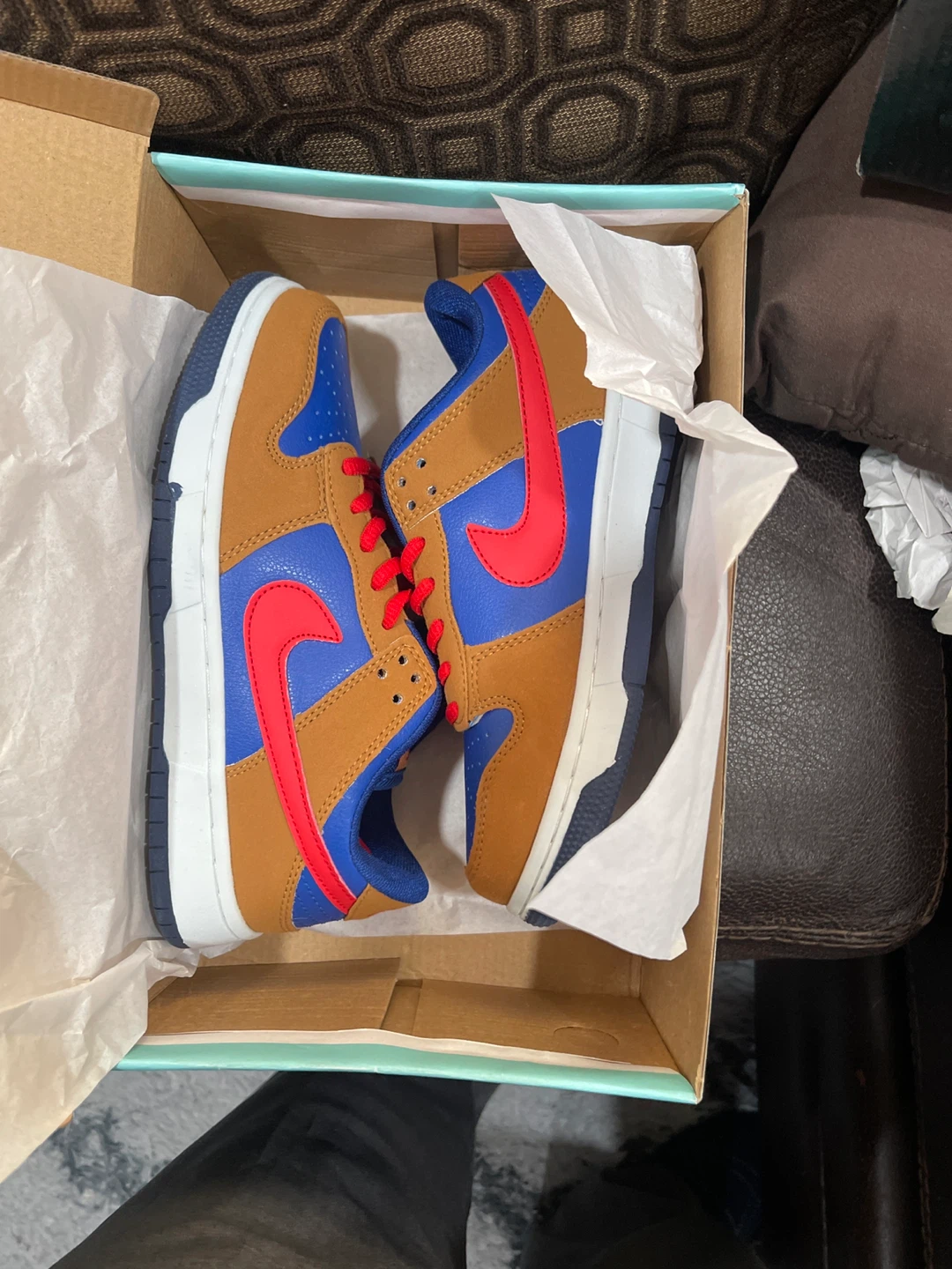 Nike SB Dunk Low Wheat Royal Blue Red Size 6.5