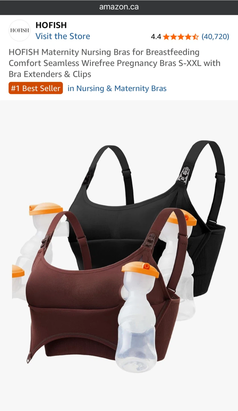 HOFISH Maternity Nursing & Pumping Bras - Size Small