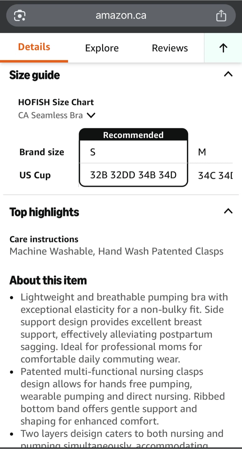 HOFISH Maternity Nursing & Pumping Bras - Size Small - photo 3