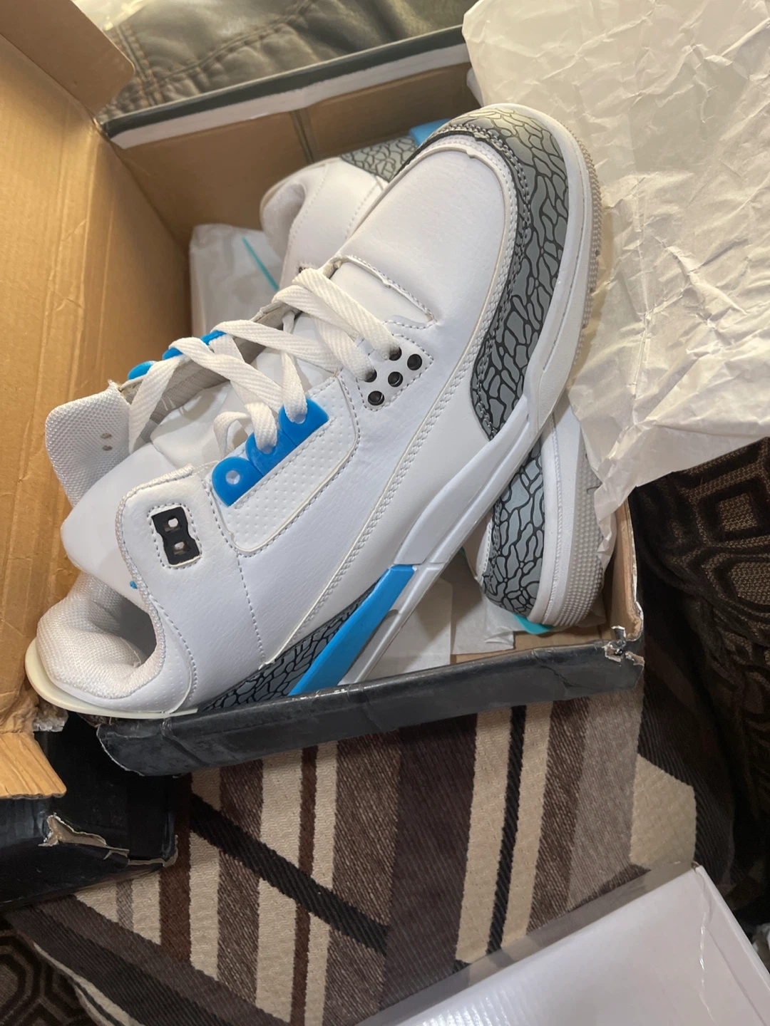 Jordan 3 Retro White/Blue Shoes - photo 2