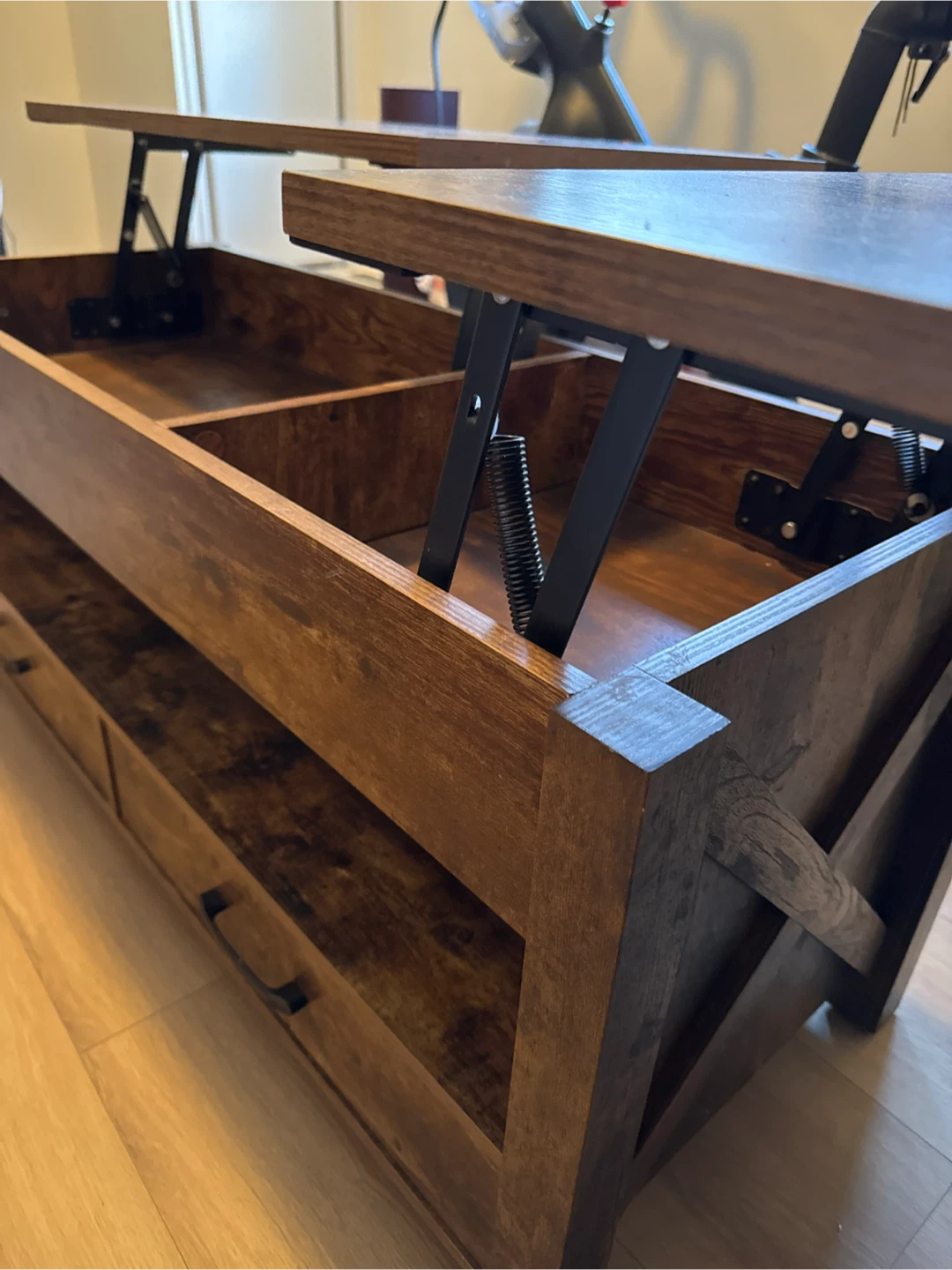 Brown Lift Top Coffee Table - photo 2