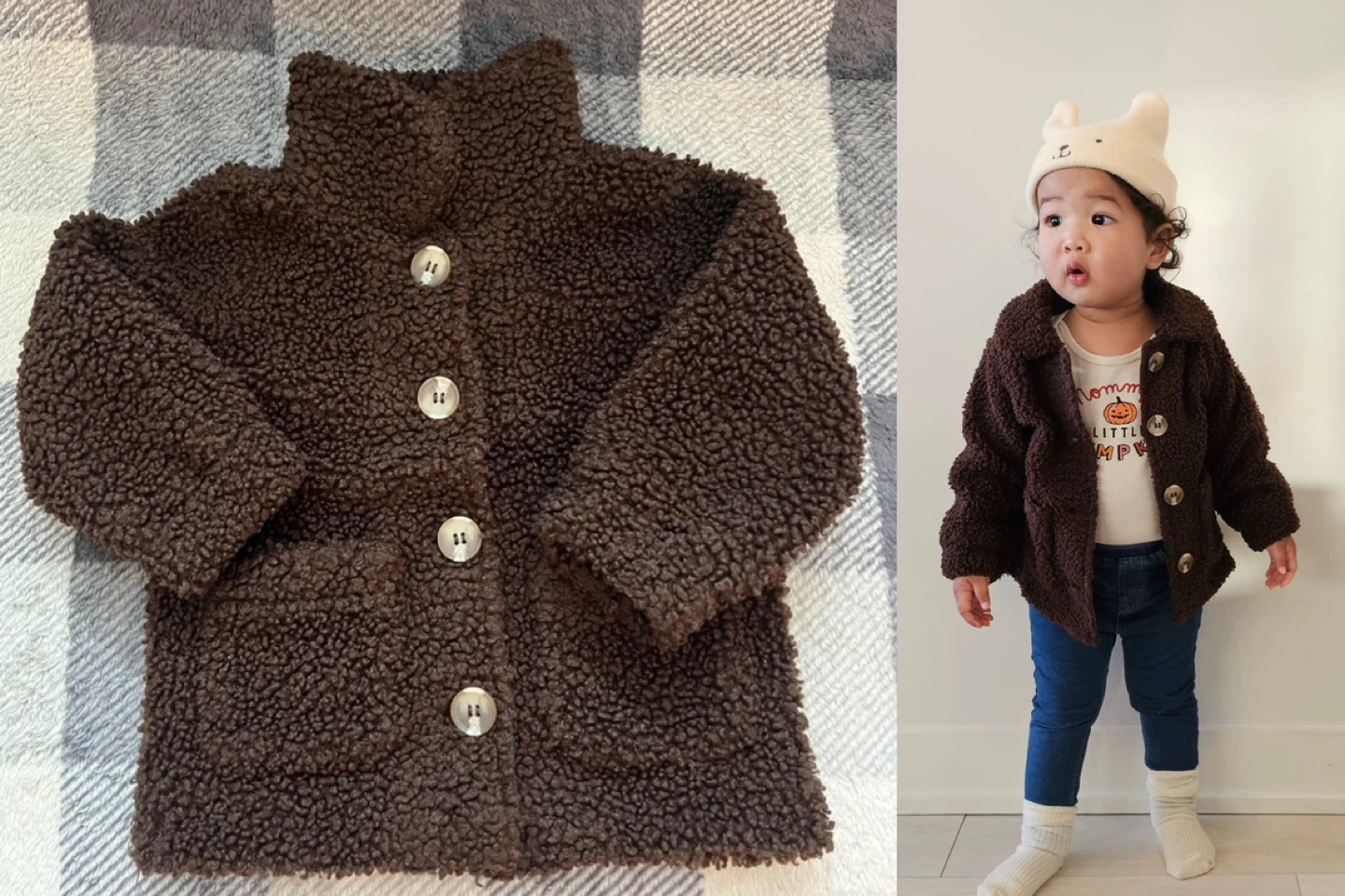 H&M Teddy Bear Sherpa Jacket - Size 12-18M
