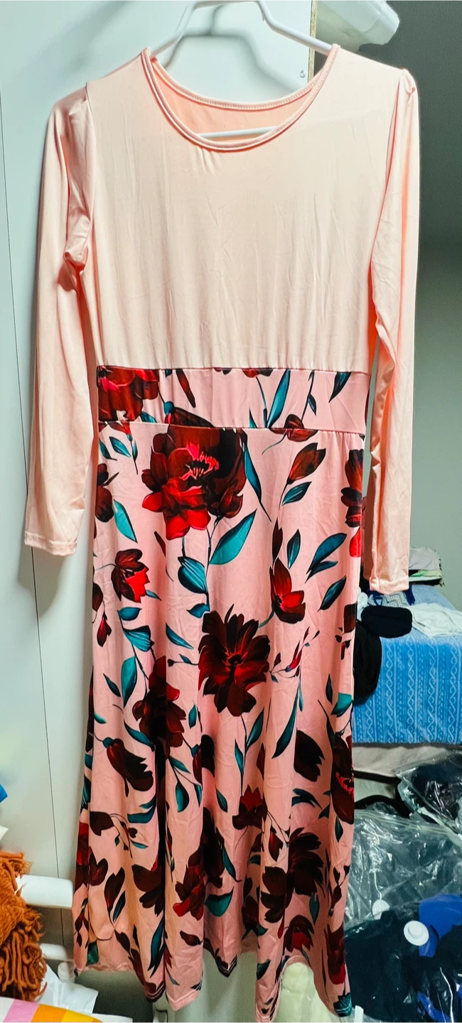 Floral Print Long Sleeve Dress - photo 2